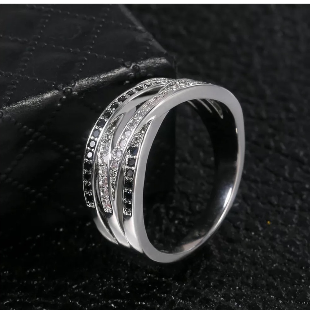 Womens new Black Sapphire 925 Jewelry Wedding Ring - Picture 4 of 5
